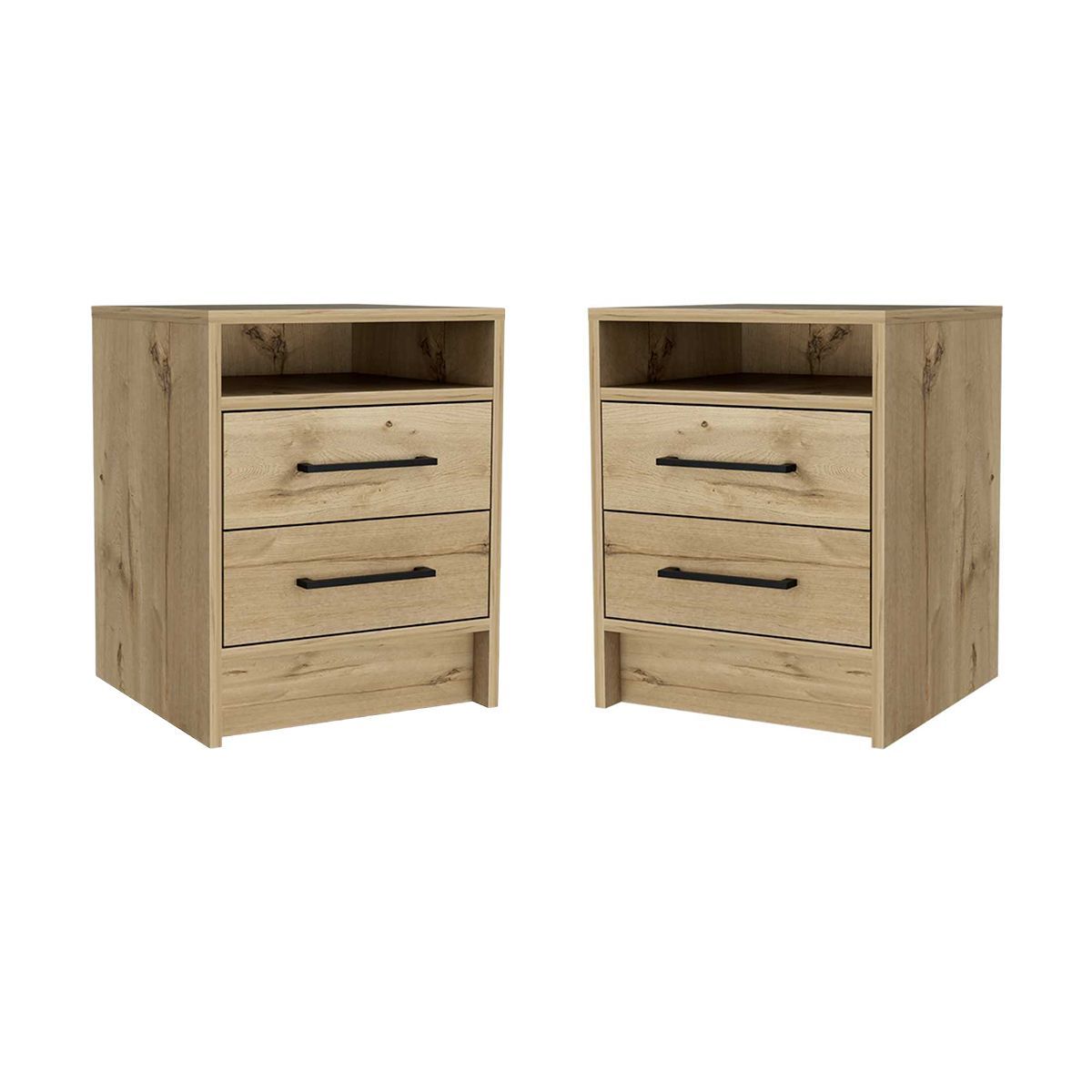 GENERICO - Velador Mesa De Noche Armado Camón 2 Unid. Color Sahara - Gaudi