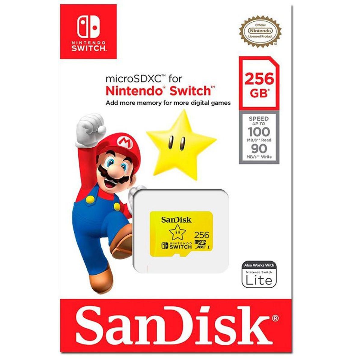 SANDISK - Memoria Micro Sd De 256 Gb  Nintendo Original