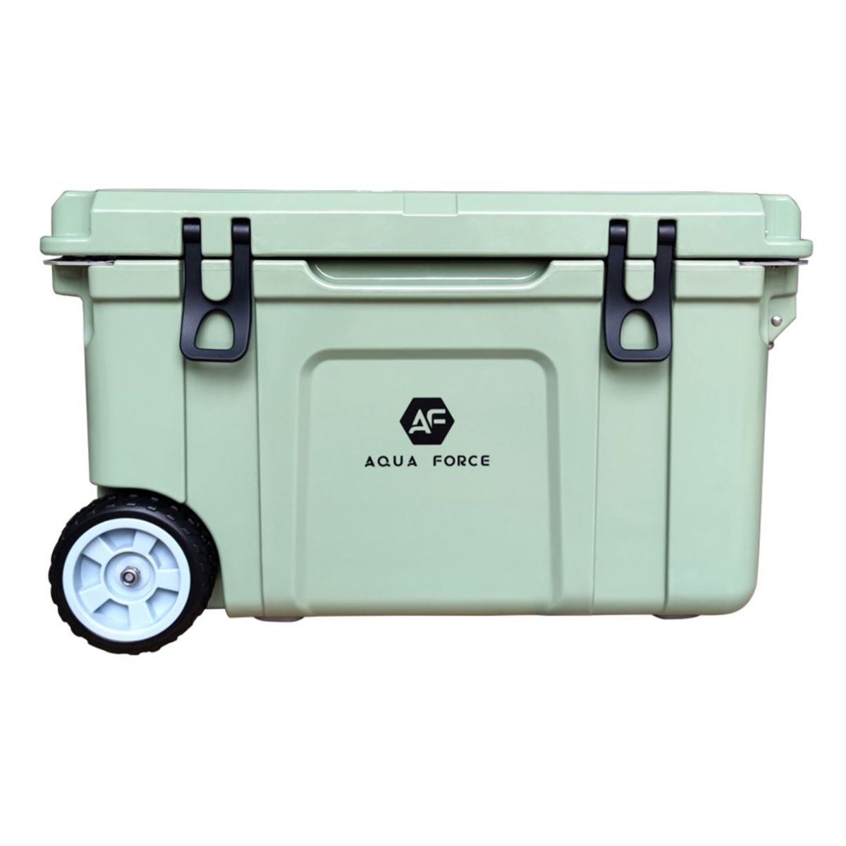 AQUA FORCE - Cooler Mykonos Tabla de Cortar Canasto 55 lt Ruedas Verde.