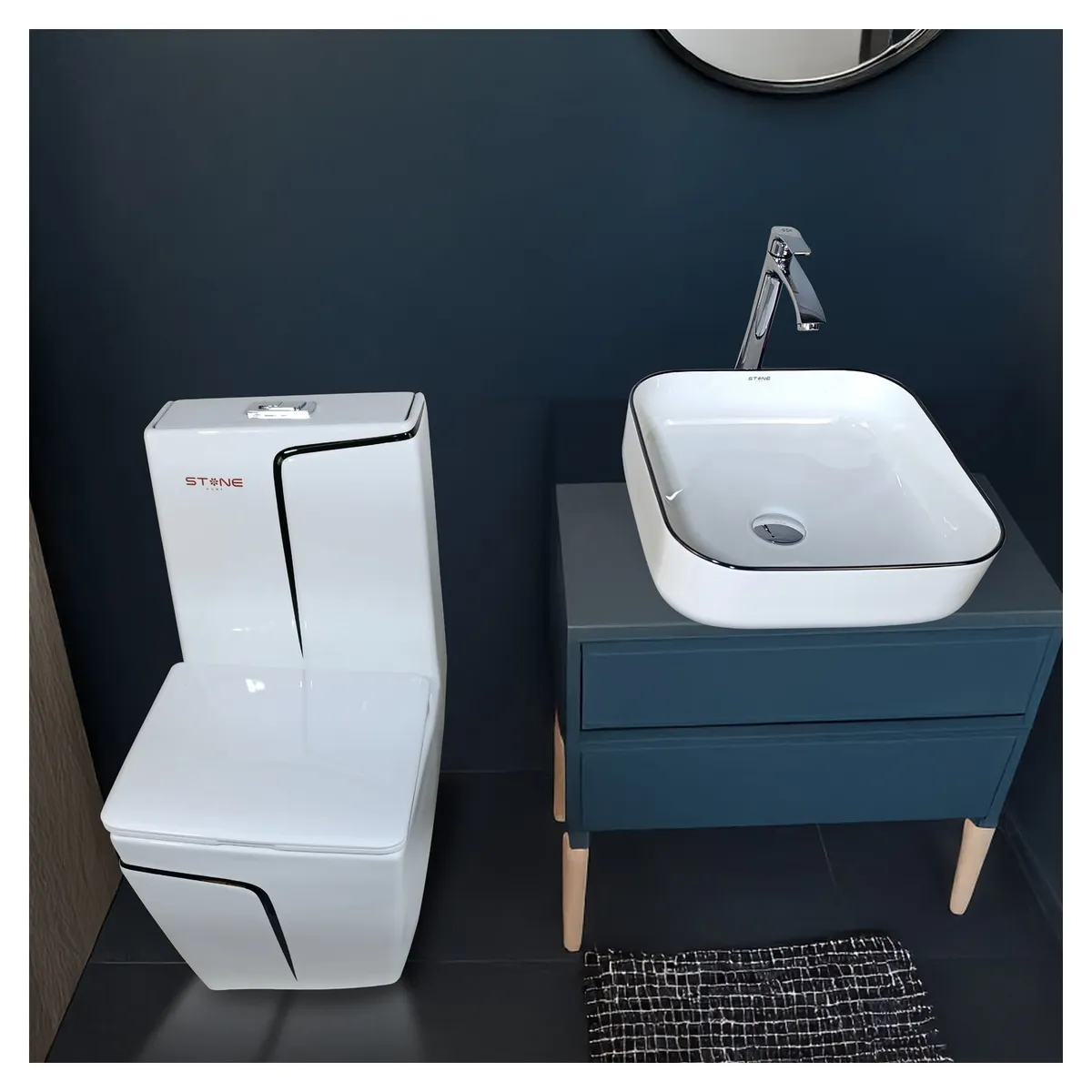 STONE - COMBO INODORO  HANK CUADRADO  BOWL MINIMALISTA  AMALIA CLASIC STONE