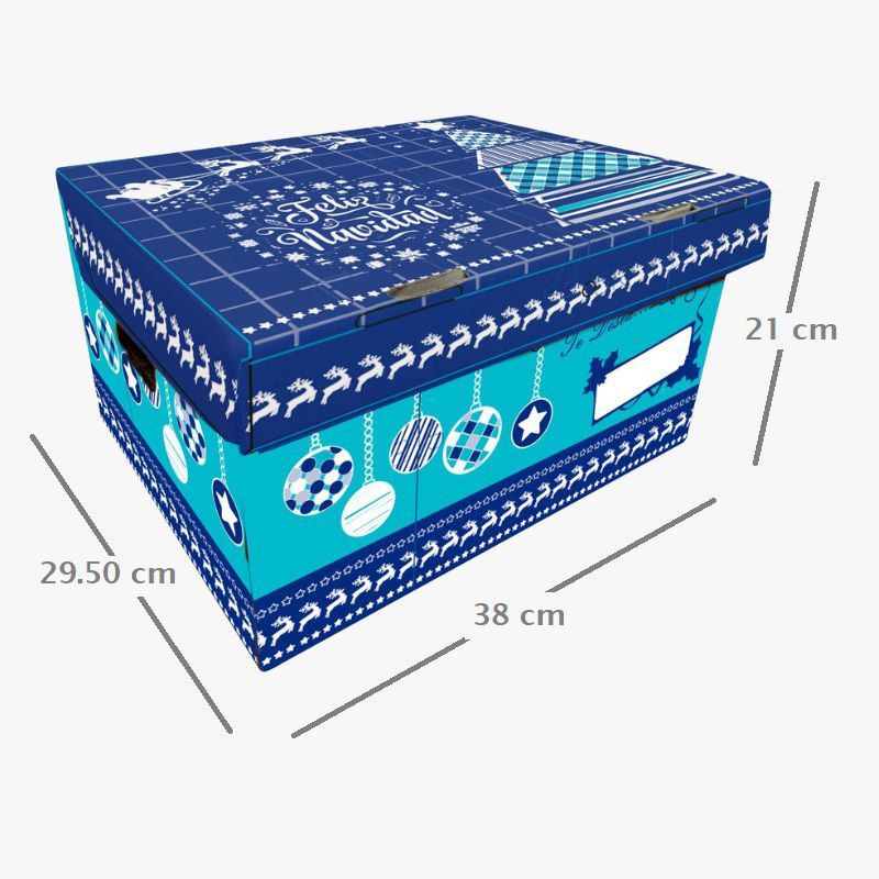 GENERICO - CAJA PARA CANASTA NAVIDEÑA X 500 UNID - ESTANDAR/AZUL.