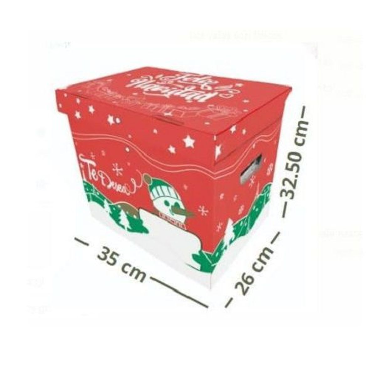 GENERICO - CAJA PARA CANASTA NAVIDEÑA X 50 UNID - ALTA/ROJA Y VERDE