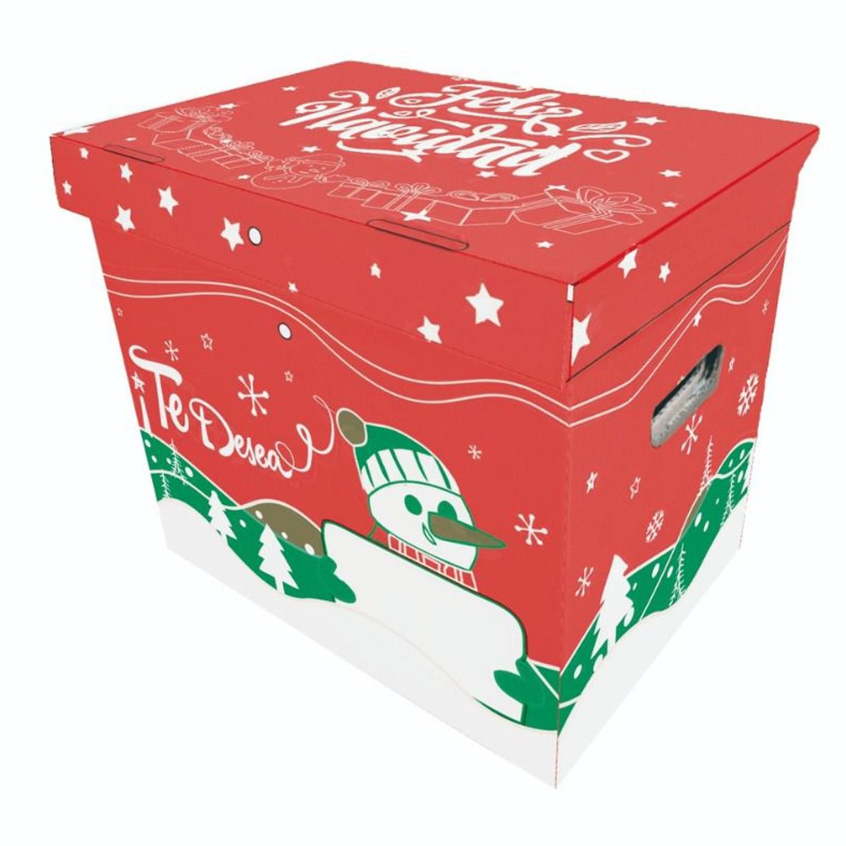 GENERICO - CAJA PARA CANASTA NAVIDEÑA X 50 UNID - ALTA/ROJA Y VERDE