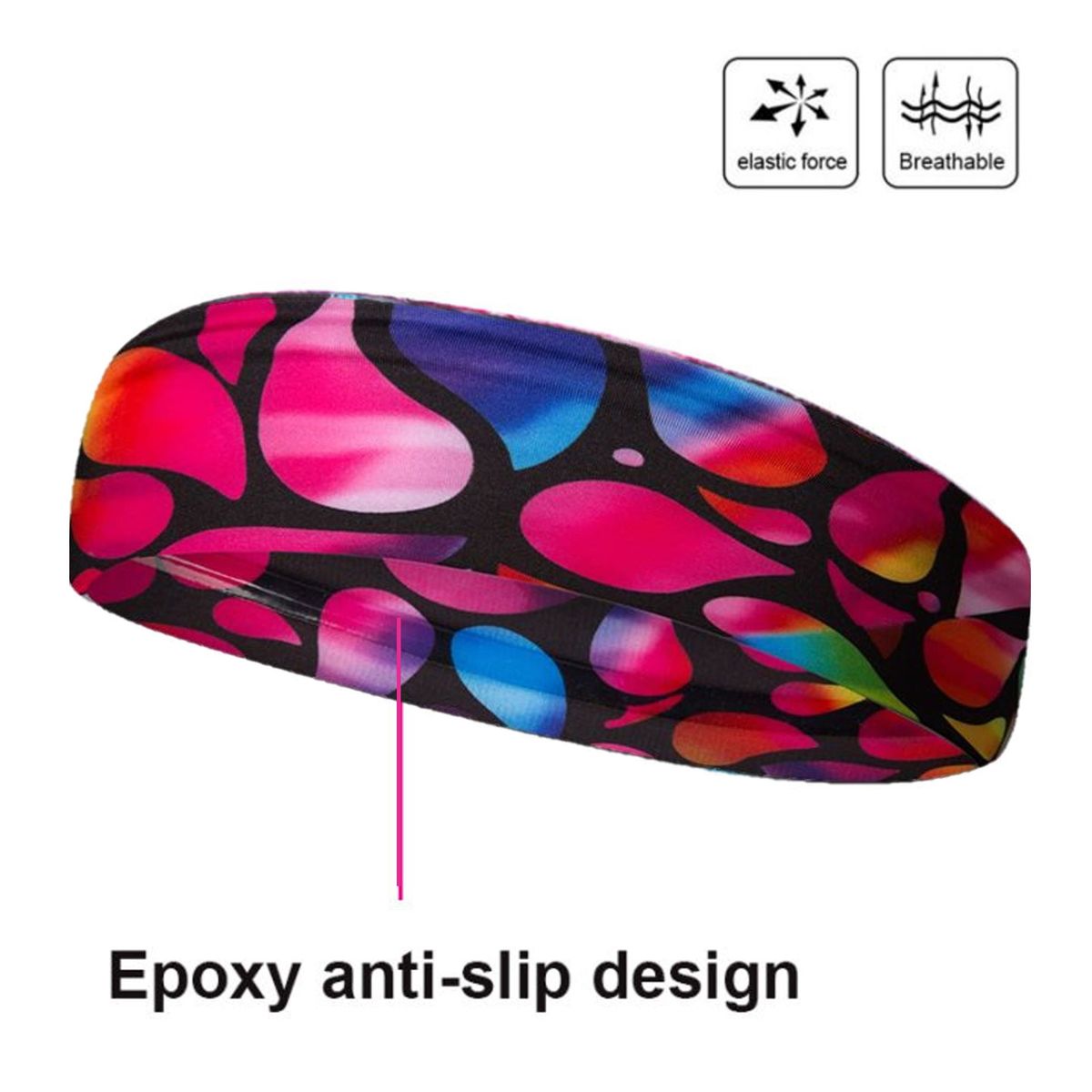 SANTIC - Banda Deportiva Santic - Vincha  Unisex diseño W8P018