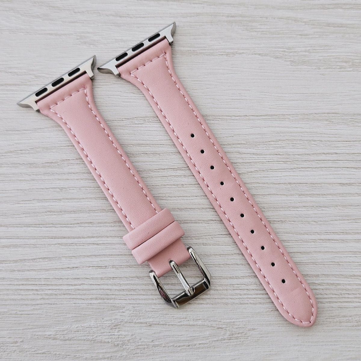 GENERICO - Correa Cuero Color para APPLE WATCH 38mm - 40mm - 41mm - Rosa