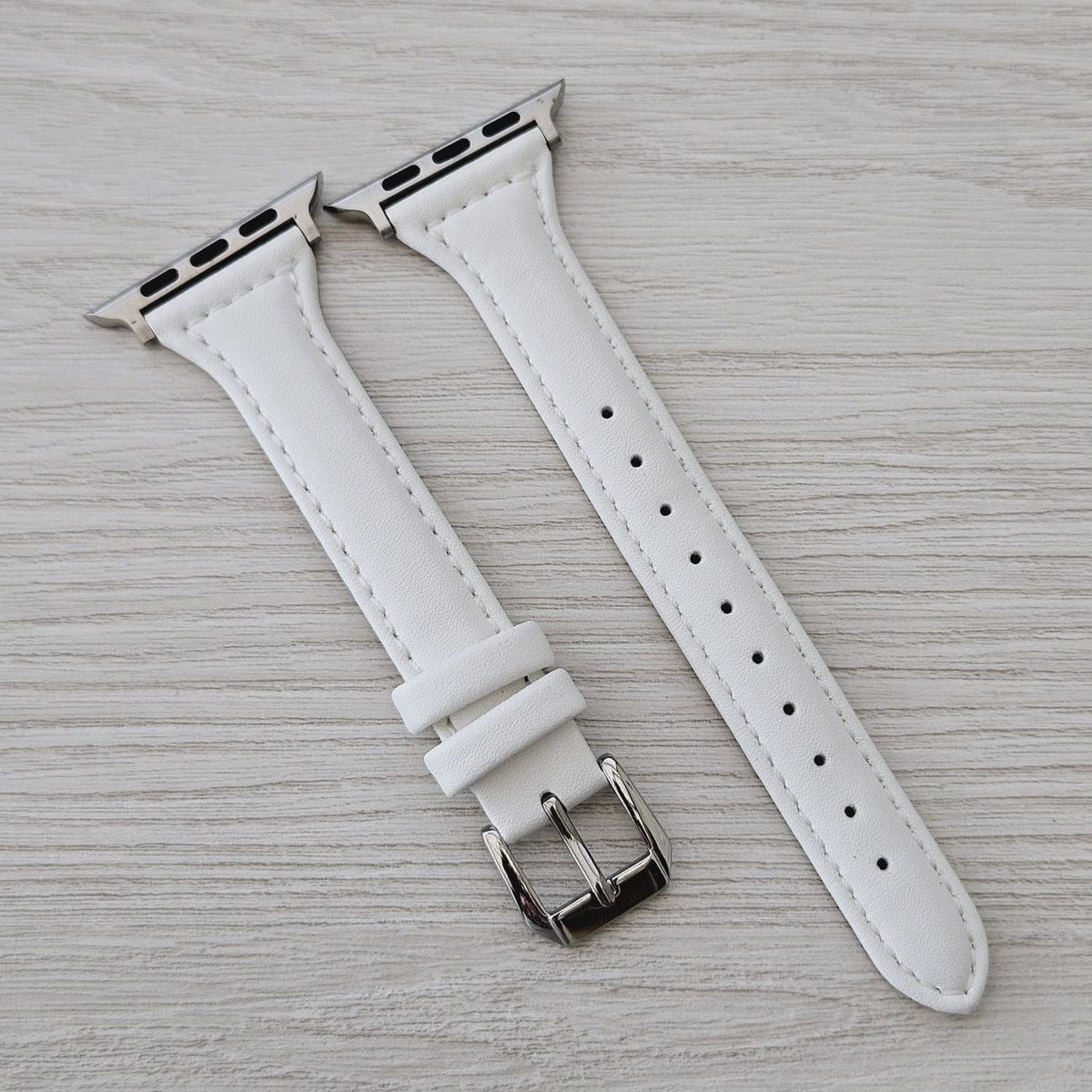 GENERICO - Correa Cuero Color para APPLE WATCH 38mm - 40mm - 41mm - Blanco
