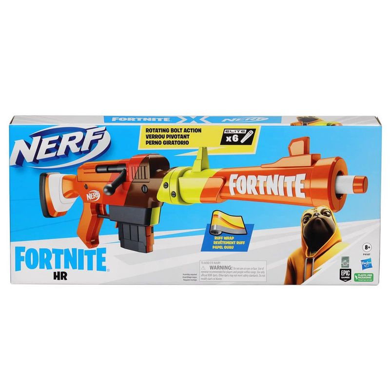 NERF - Lanzador Nerf Fortnite HR con Perno Giratorio