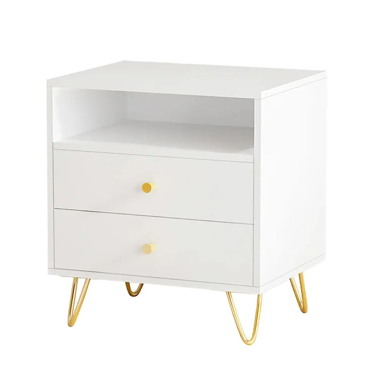 GENERICO - Velador Mesa De Noche Armado Gus Color Blanco - Gaudi