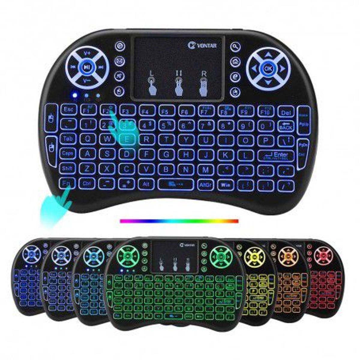 OEM - Teclado Inalámbrico RGB Touchpad Keyboard Para Smart TV