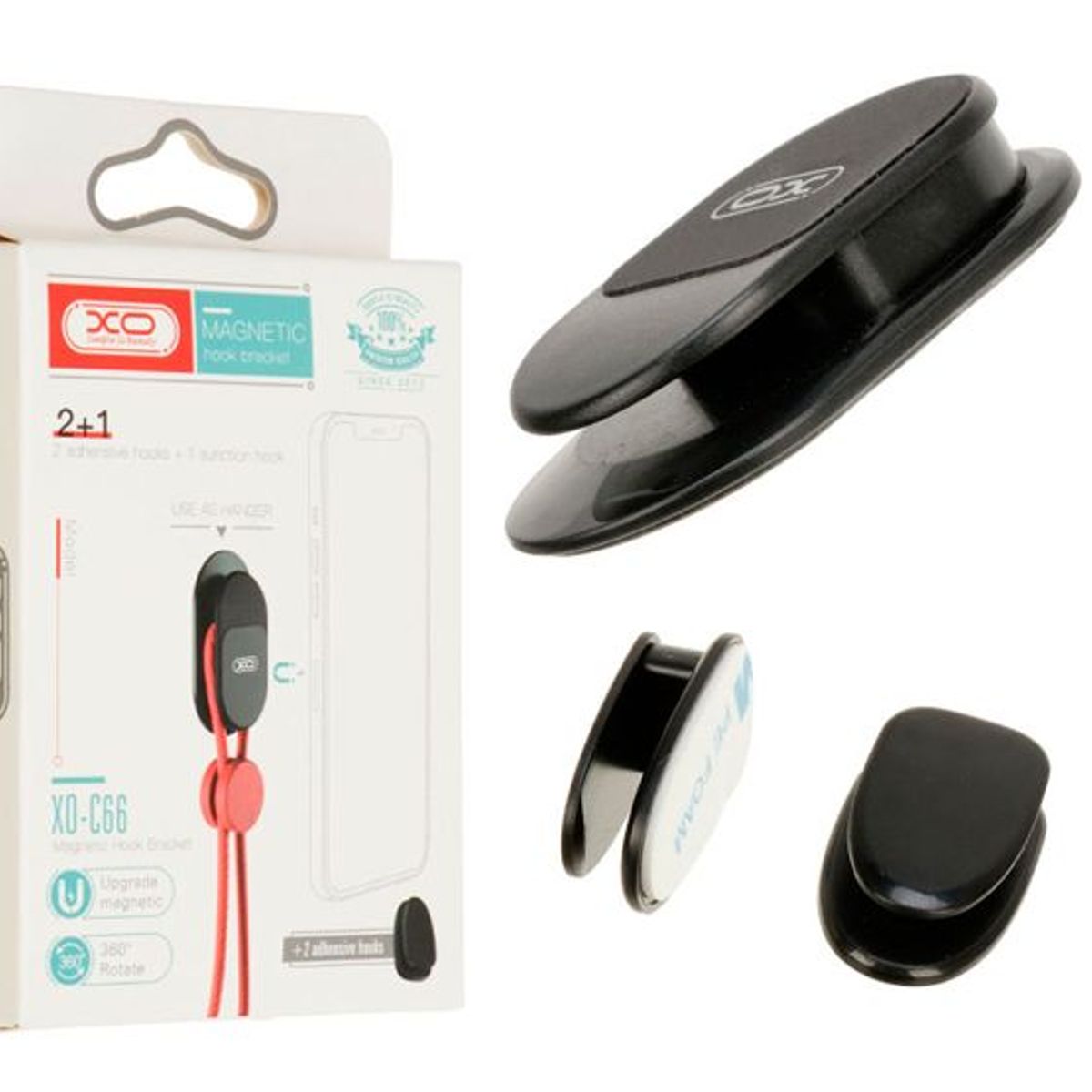 XO - Soporte De Celular Para Pared / Auto Magnético Multi XO-C66 Negro