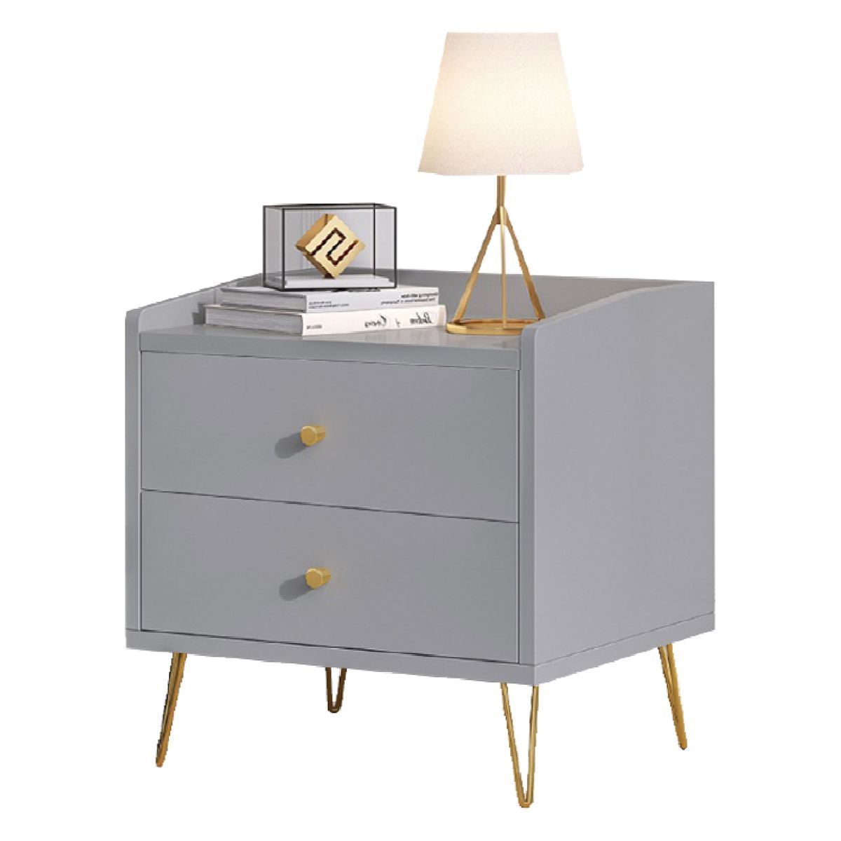 GENERICO - Velador Mesa De Noche Armado Dacia Color Gris - Gaudi