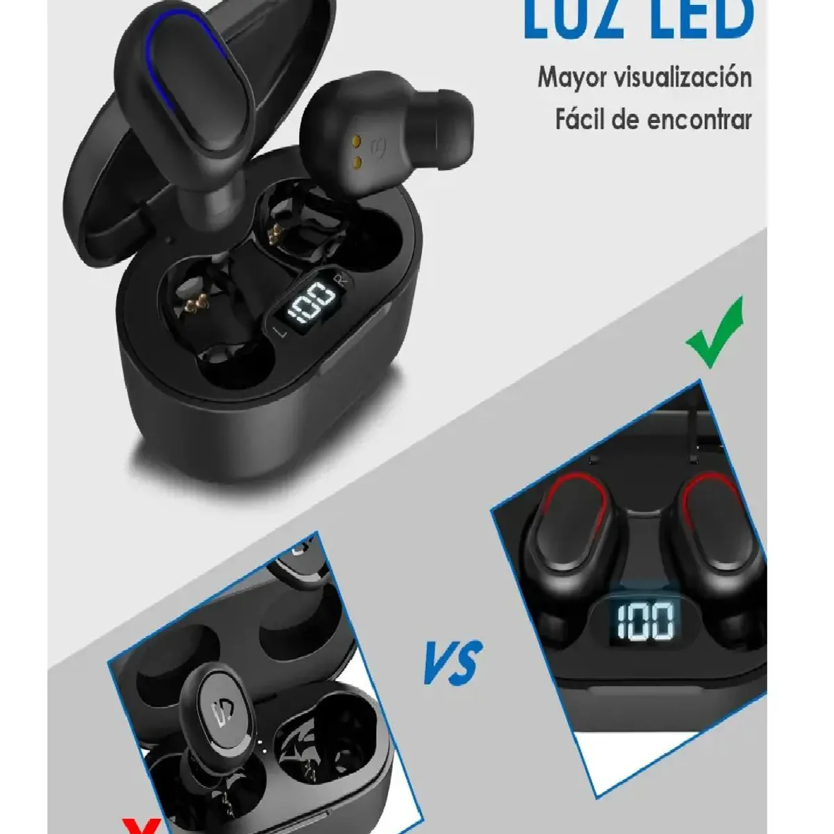 GENERICO - 1 HORA AUT114 AUDIFONOS INALAMBRICOS TWS CON INDICADOR LED