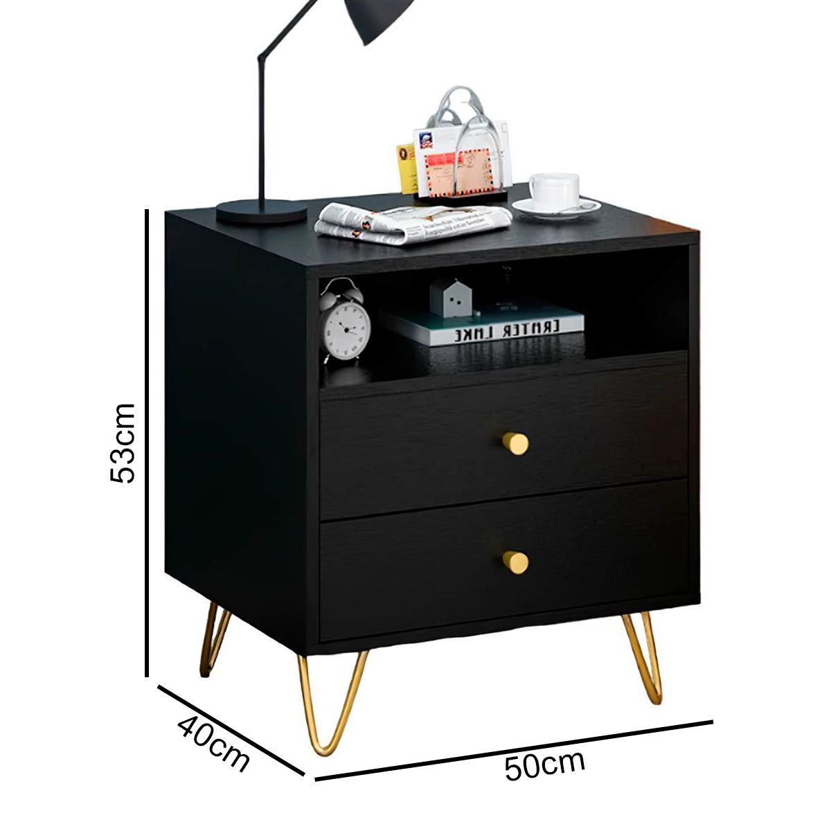 GENERICO - Velador Mesa De Noche Armado Gus 2 Unid. Color Wengue - Gaudi