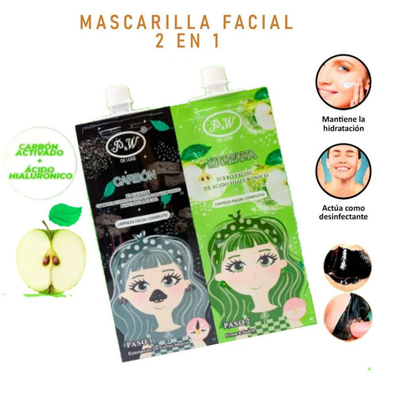 GENERICO - Pack Sachet Mascarilla de Carbon y Ácido Hialurónico