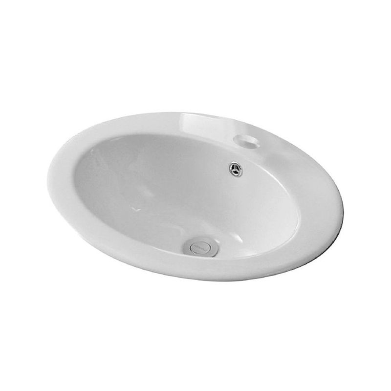 XM - LAVABO BOWL BLANCO DE LOZA EMPOTRABLE PARA SOBREPONER 56X49CM