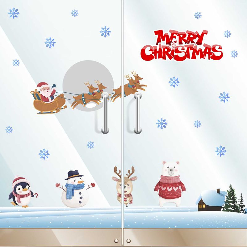 GENERICO - Vinilo Navideño decoracion de Navidad Santa paredes o lunas