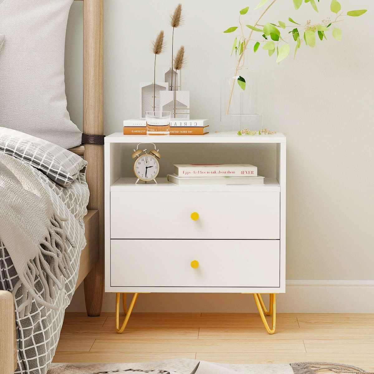 GENERICO - Velador Mesa De Noche Armado Gus 2 Unid. Blanco - Gaudi