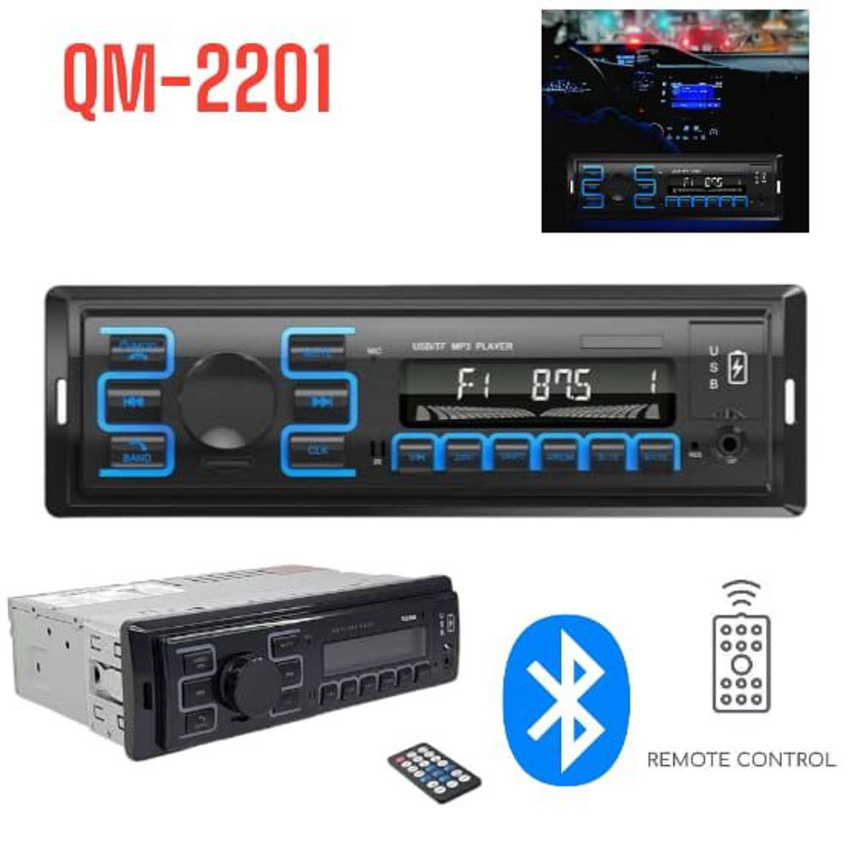 OEM - Stereo Autoradio para Autos con Pantalla Digital LCD Bluetooth