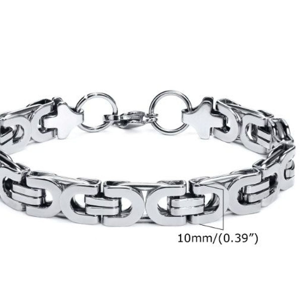 GENERICO - Eslabon Pulsera de Cadena Acero Inoxidable Plateado