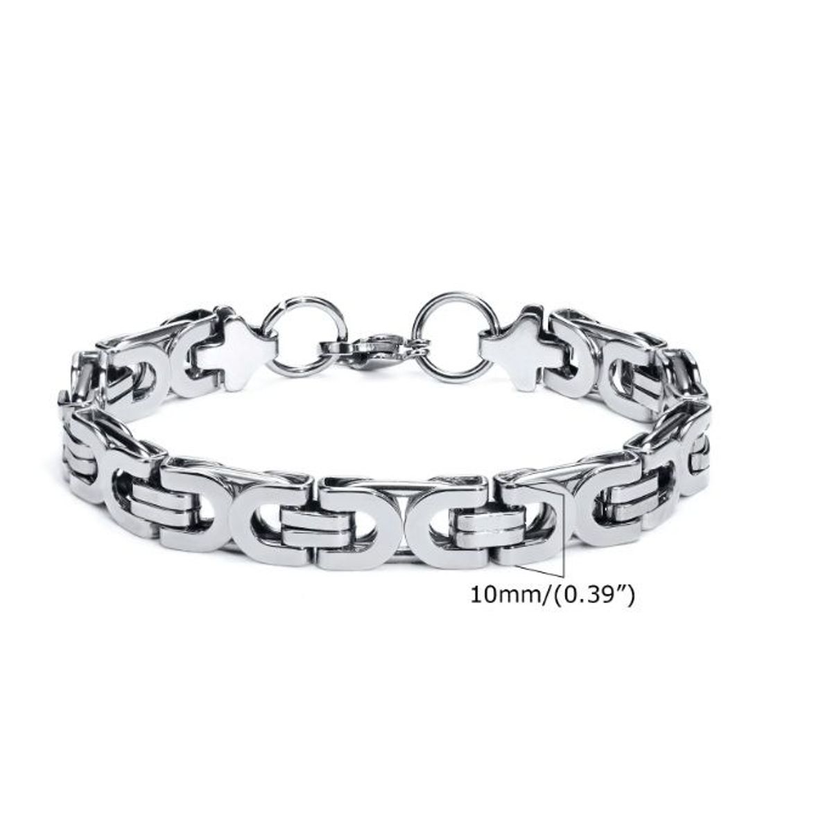 GENERICO - Eslabon Pulsera de Cadena Acero Inoxidable Plateado