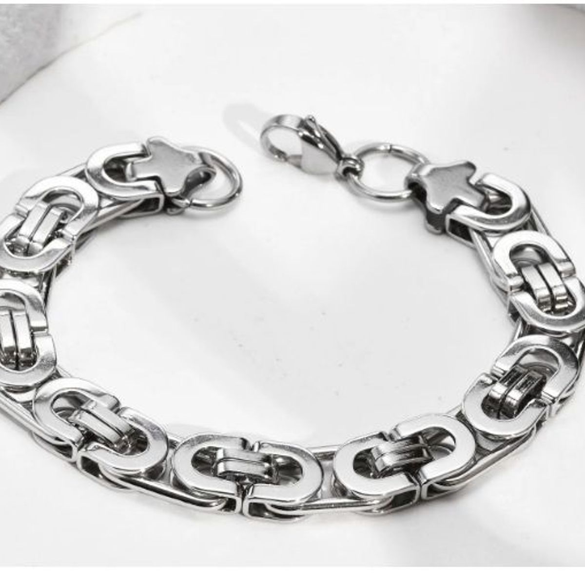 GENERICO - Eslabon Pulsera de Cadena Acero Inoxidable Plateado