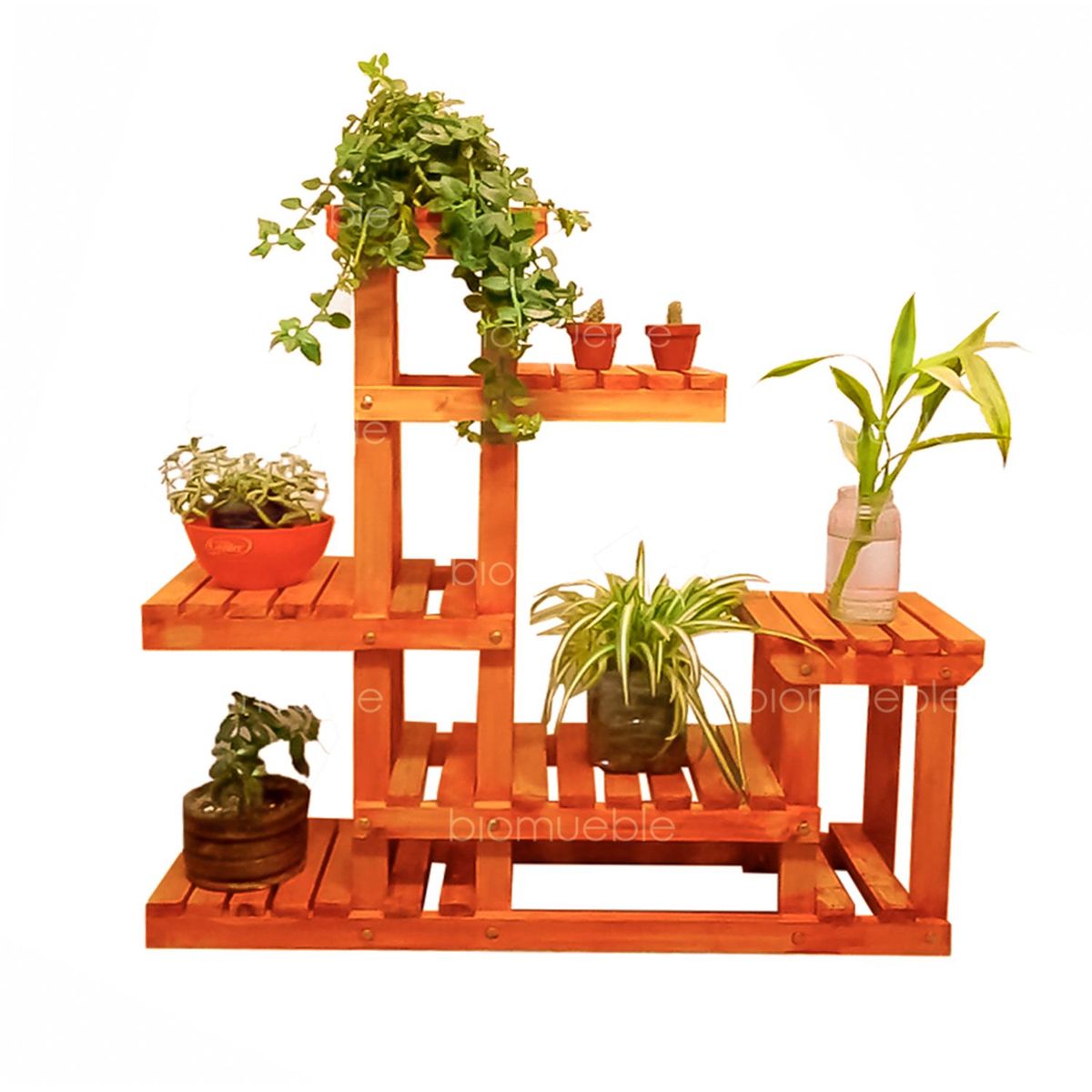 GENERICO - Porta maceta de pallets reciclados Amalia acabado roble