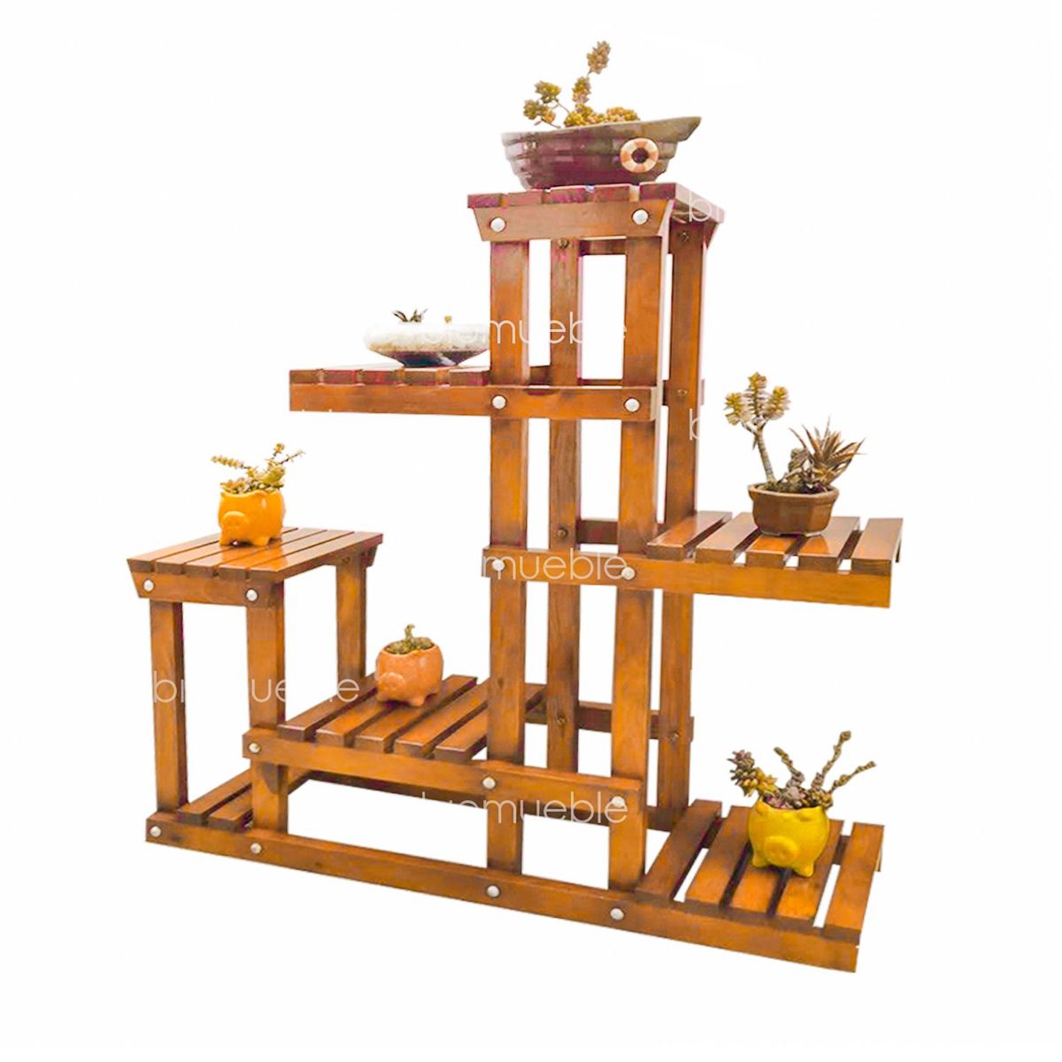 GENERICO - Porta maceta de pallets reciclados Amalia acabado cedro