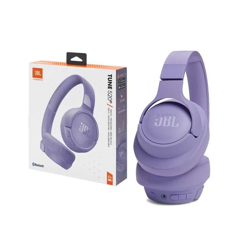 JBL - Audífonos Bluetooth JBL Tune 520BT Pure Bass Sound Lila
