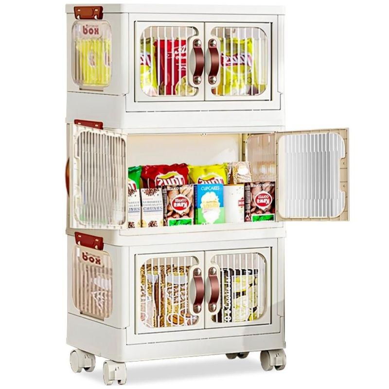 MINARI - Armario Organizador de Cocina Alacena 3 Niveles con Ruedas A21