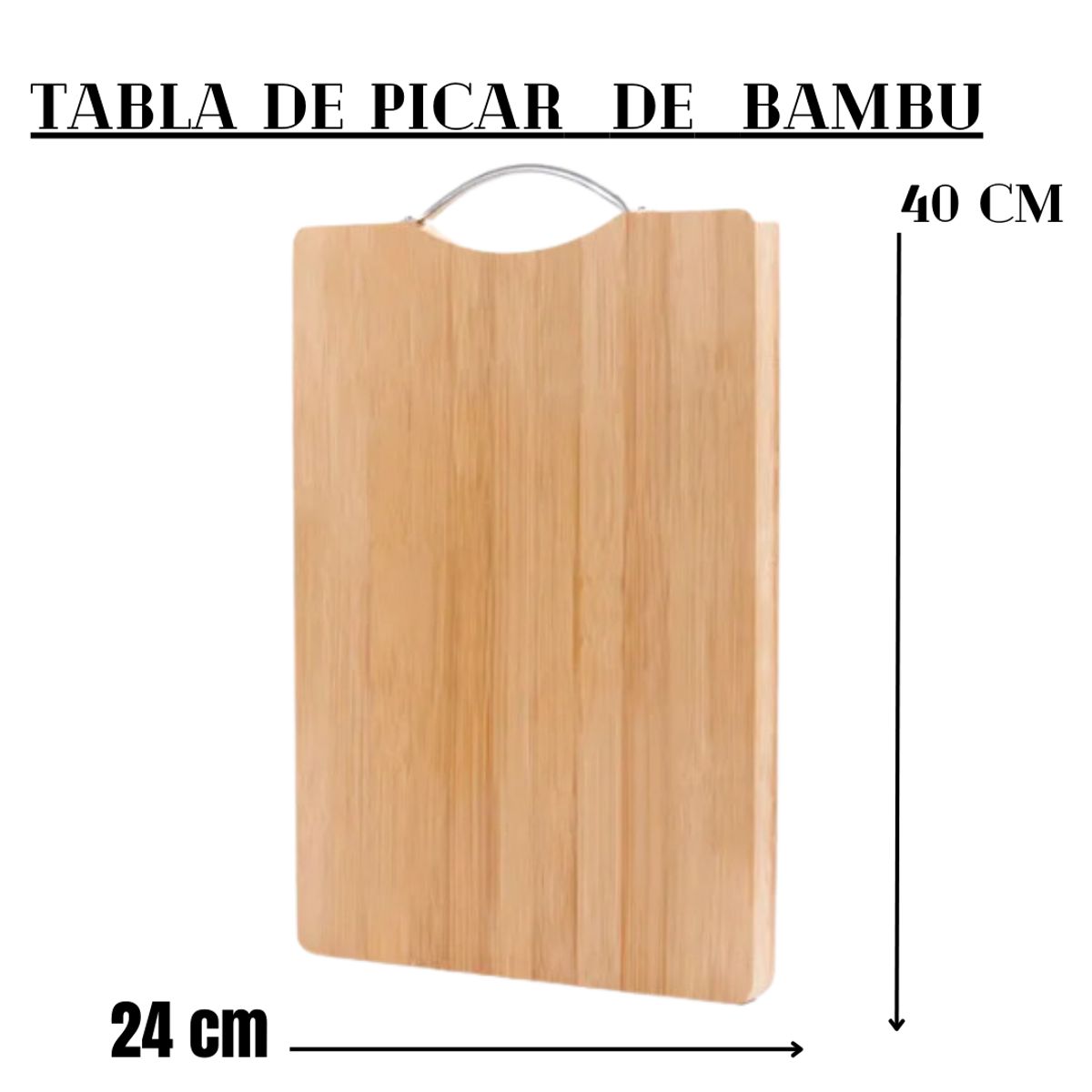 GENERICO - TABLA DE MADERA DE PICAR  PROFESIONAL DE BAMBU