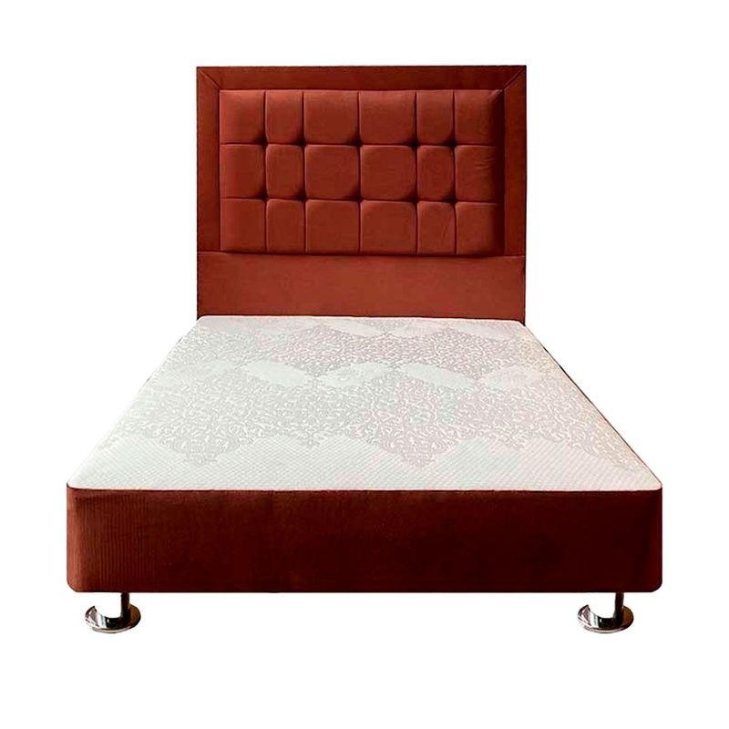 GENERICO - Cama Box Español Acolchado 2.0 Plazas