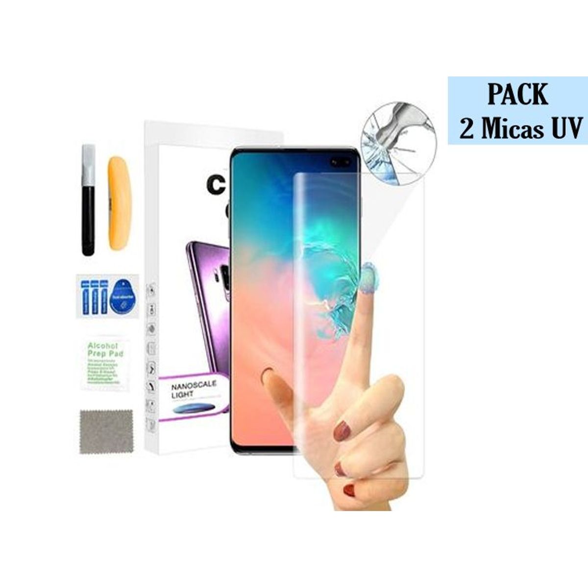 GENERICO - Pack 2 Und Mica De Vidrio Templado Uv Para Samsung  S9 - Transparente