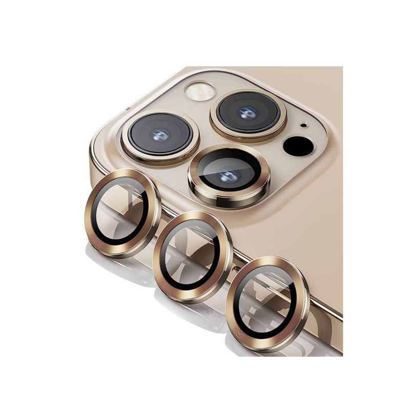 GENERICO - Protector de Cámara Metal Individual para iPhone 13 Pro Max - Dorado
