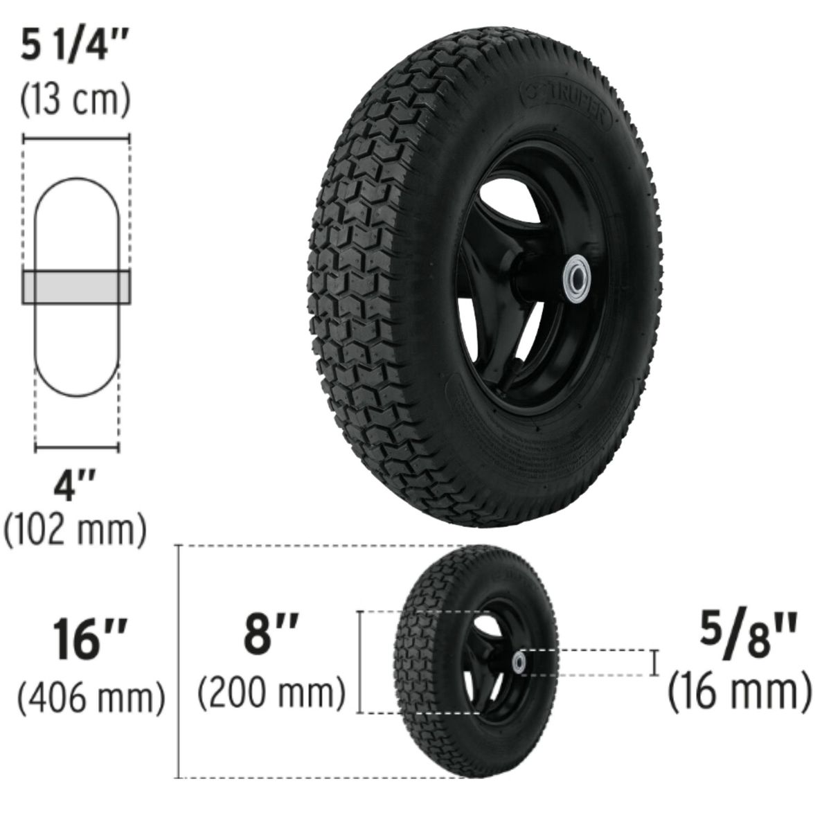 TRUPER - Llanta para carretilla 16 pulgadas Truper