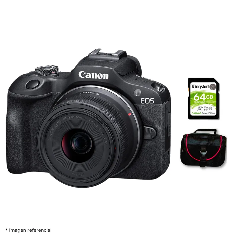 CANON - Cámara Mirrorless EOS R100 Lente RFS18-45mm f45-63 ISSTM Kit Básico