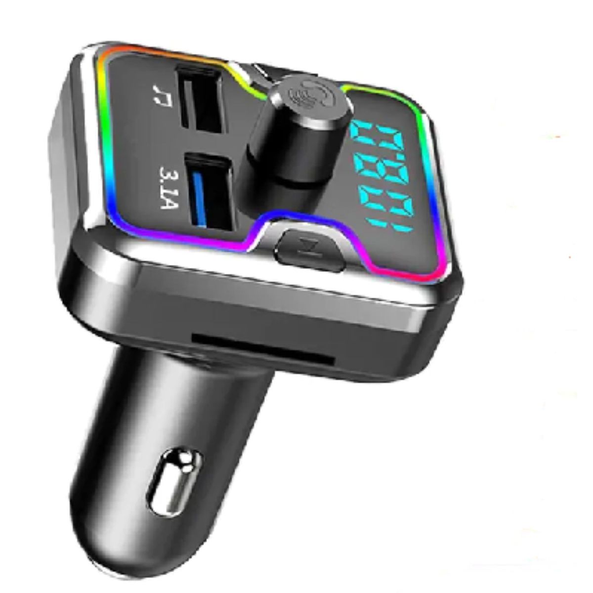 GENERICO - Transmisor Fm Bluetooth Mp3 Cargador Usb Dual y Tf Card