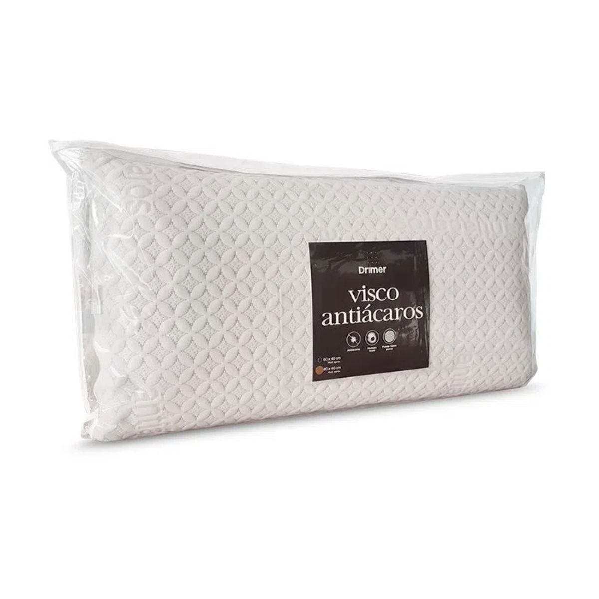 DRIMER - Almohada Visco Antiácaros King (80x40 cm).