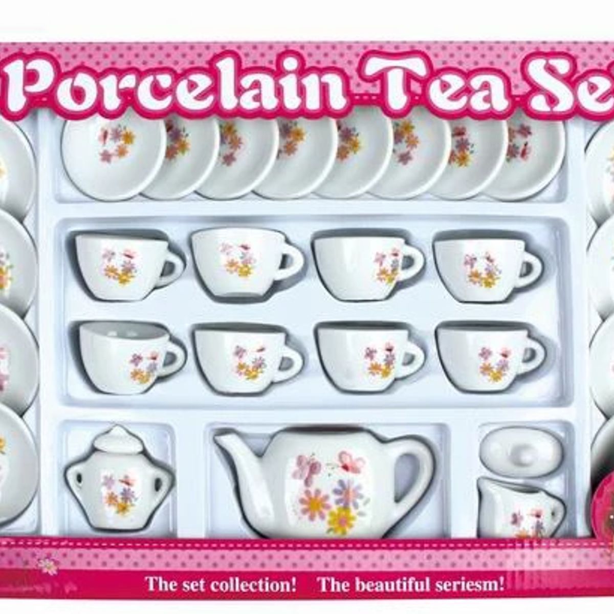 GENERICO - Juego de té de porcelana mini atractivo divertido 24 Piezas