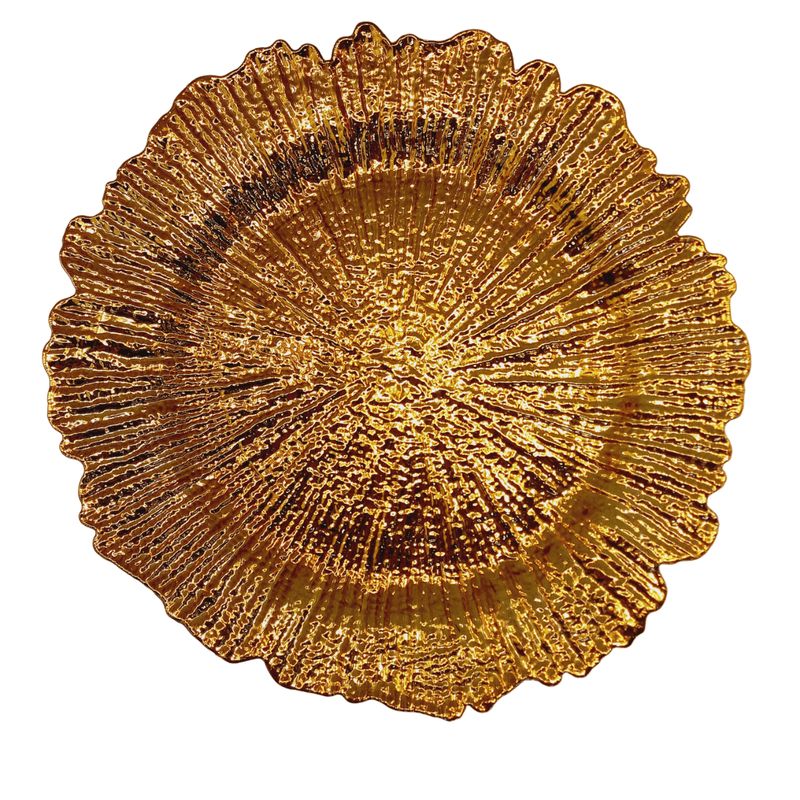 SANTINI - Plato de Sitio Dorado Texturizado Santini