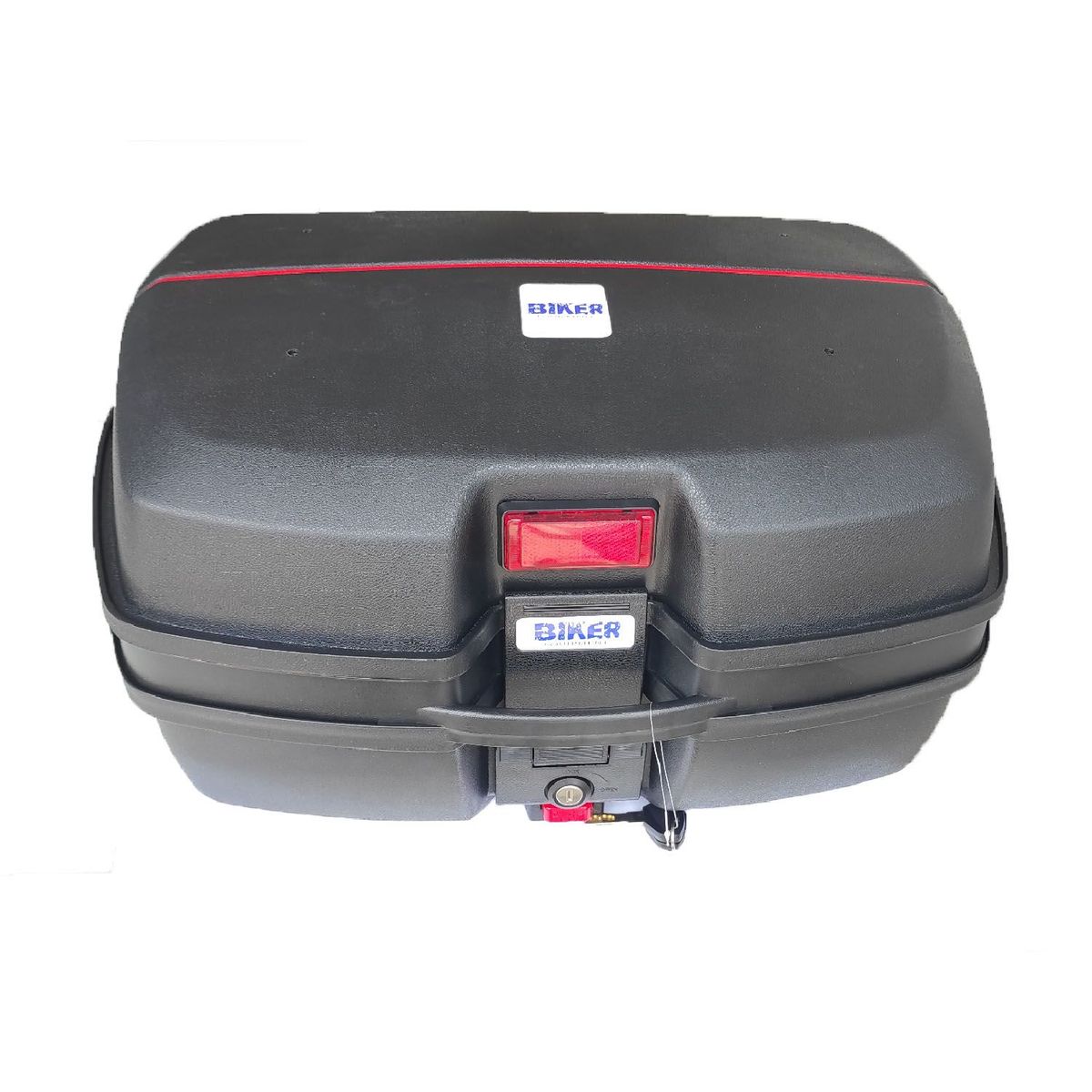 GENERICO - Maletero para moto BIKER 45L Negro Mate con luz LED (capacidad 2 cascos)