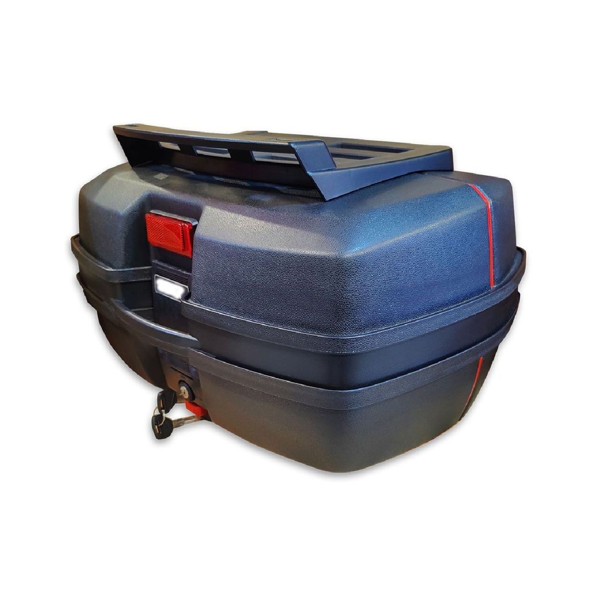 GENERICO - Maletero para moto BIKER 45L Negro Mate con luz LED (capacidad 2 cascos)