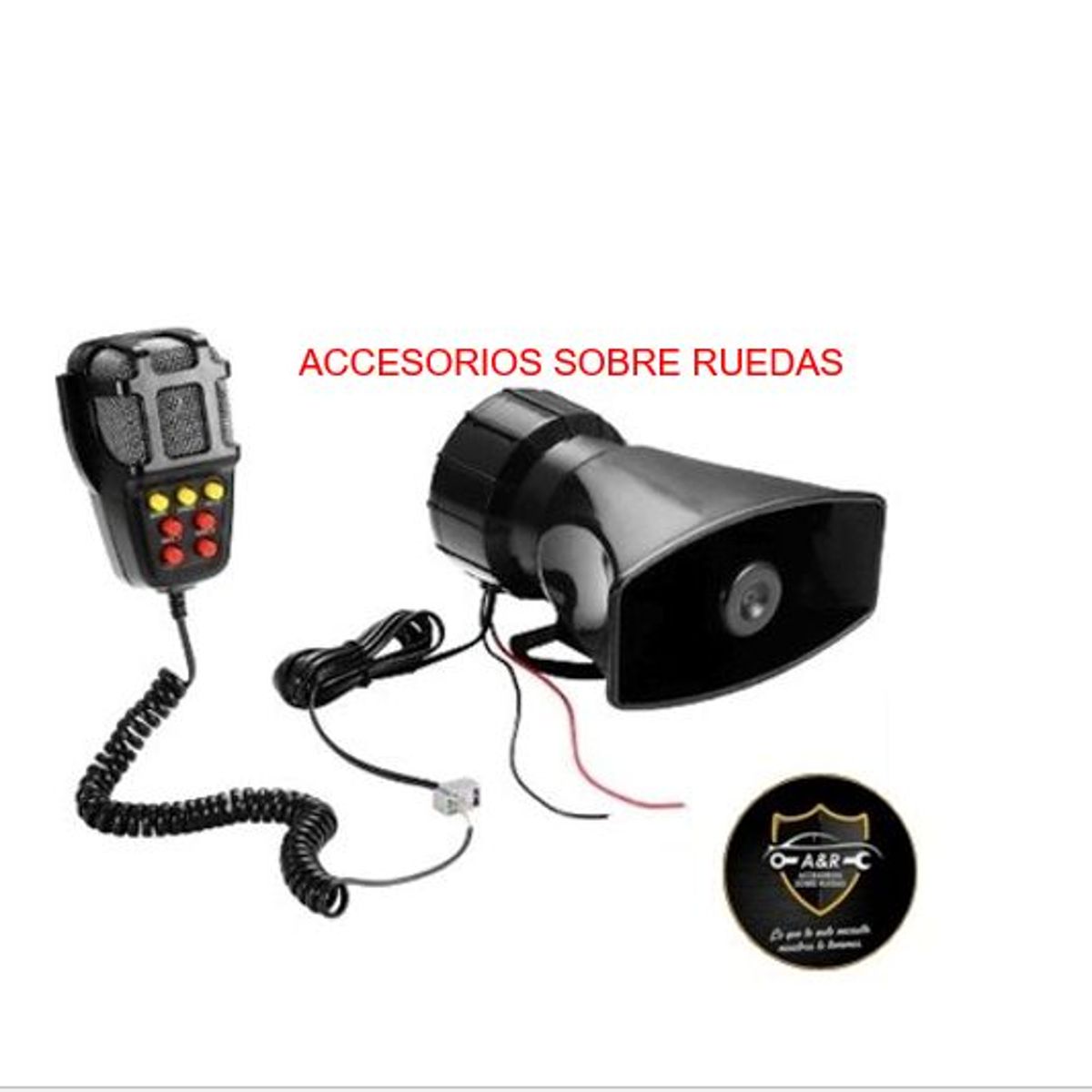 GENERICO - SIRENA POLICIAL DE 7 SONIDOS CON MEGAFONO