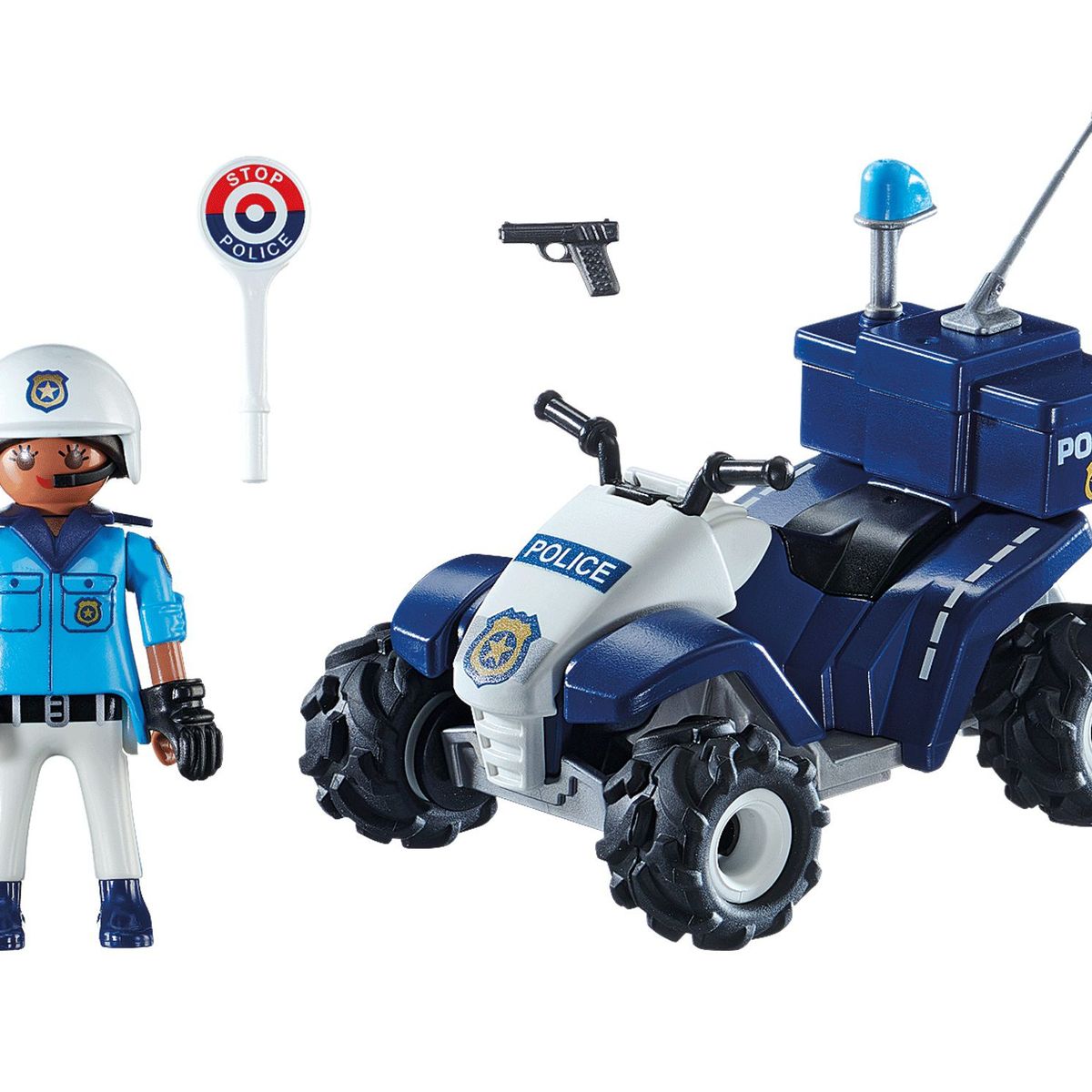 PLAYMOBIL - Playmobil City Action Carro de Policía Velocidad Cuádruple