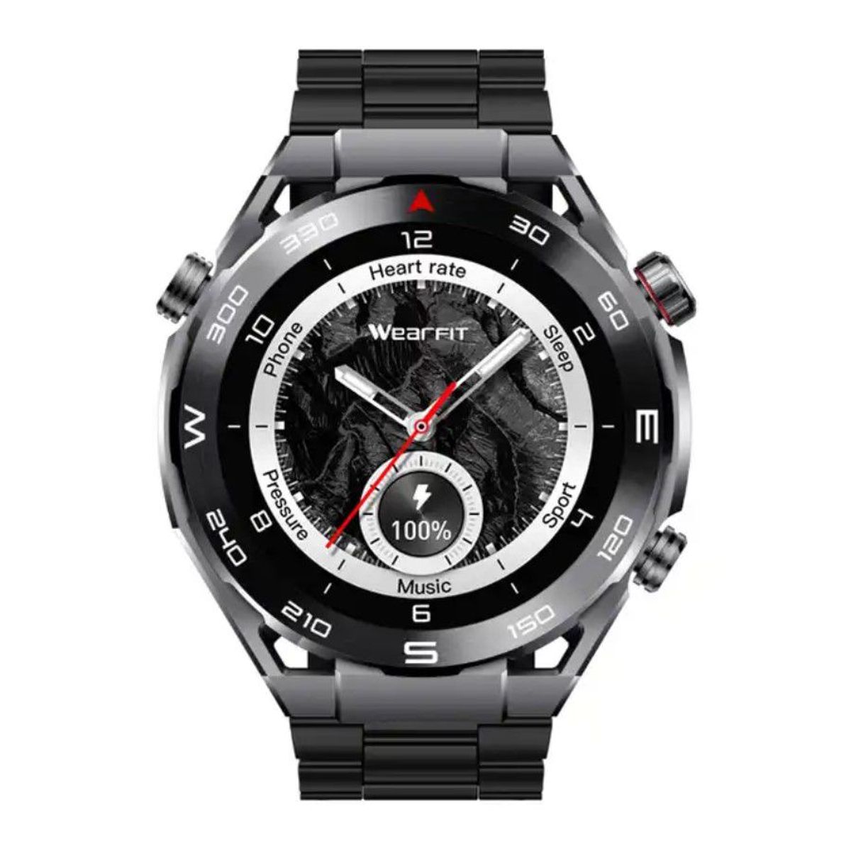 GENERICO - SMARTWATCH HW5 ULTIMATE NEGRO - Correa Metal y 2 Correa de repuesto