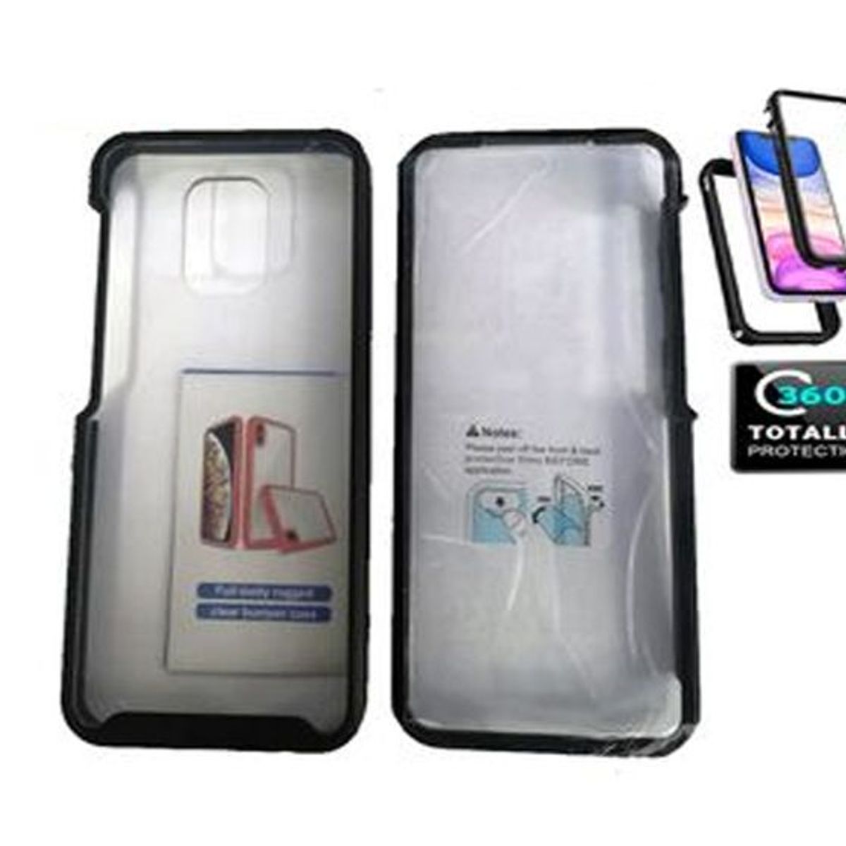 GENERICO - Funda 360° Tpu Rugger Xioami Redmi Note 9s/Note 9 Pro - Negro