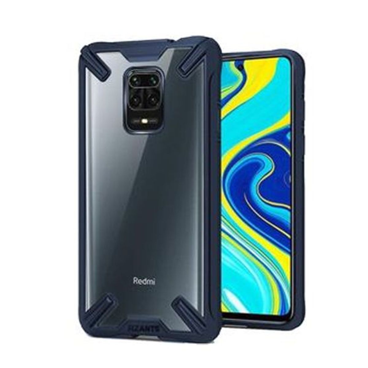 GENERICO - Case Rzants + Vidrio9H para Xiaomi Redmi Note 9s/ Note 9 Pro Azul