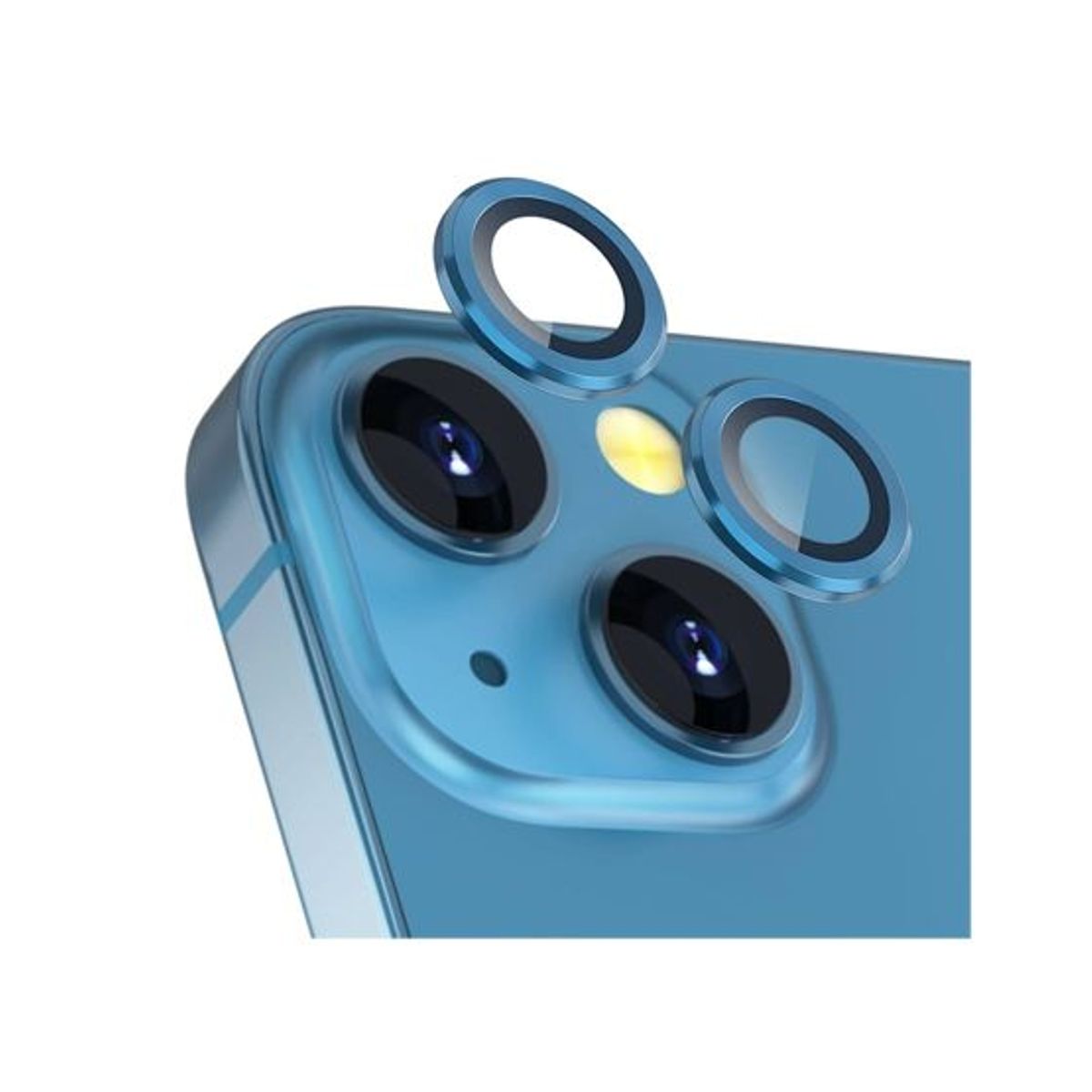 GENERICO - Protector de Cámara Metal Individual para iPhone 14 Plus - Celeste