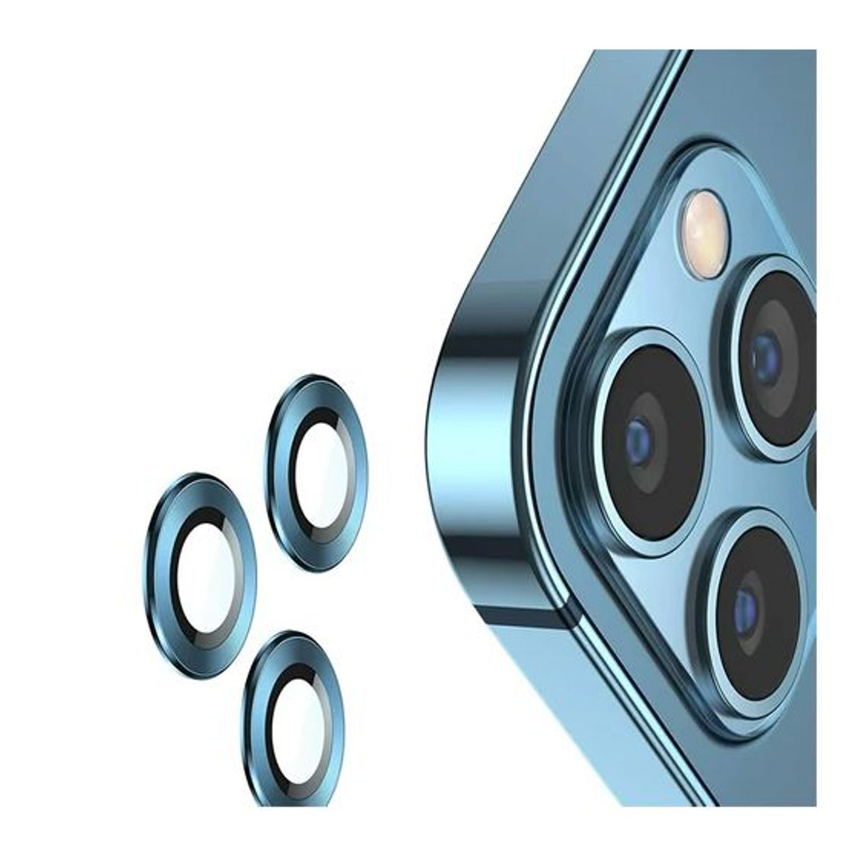 GENERICO - Protector de Cámara Metal Individual para iPhone 13 Pro - Celeste
