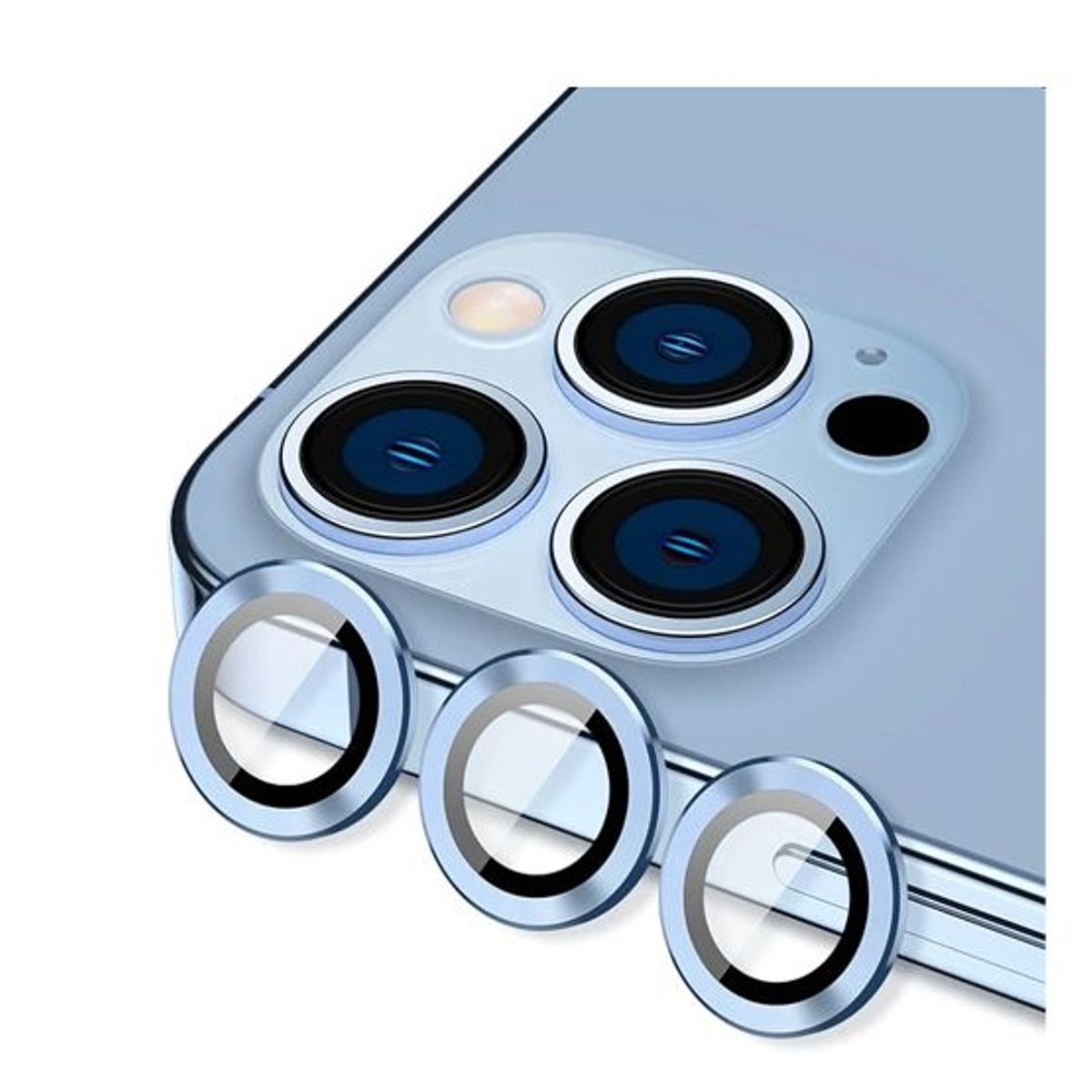 GENERICO - Protector de Cámara Metal Individual para iPhone 13 Pro - Celeste