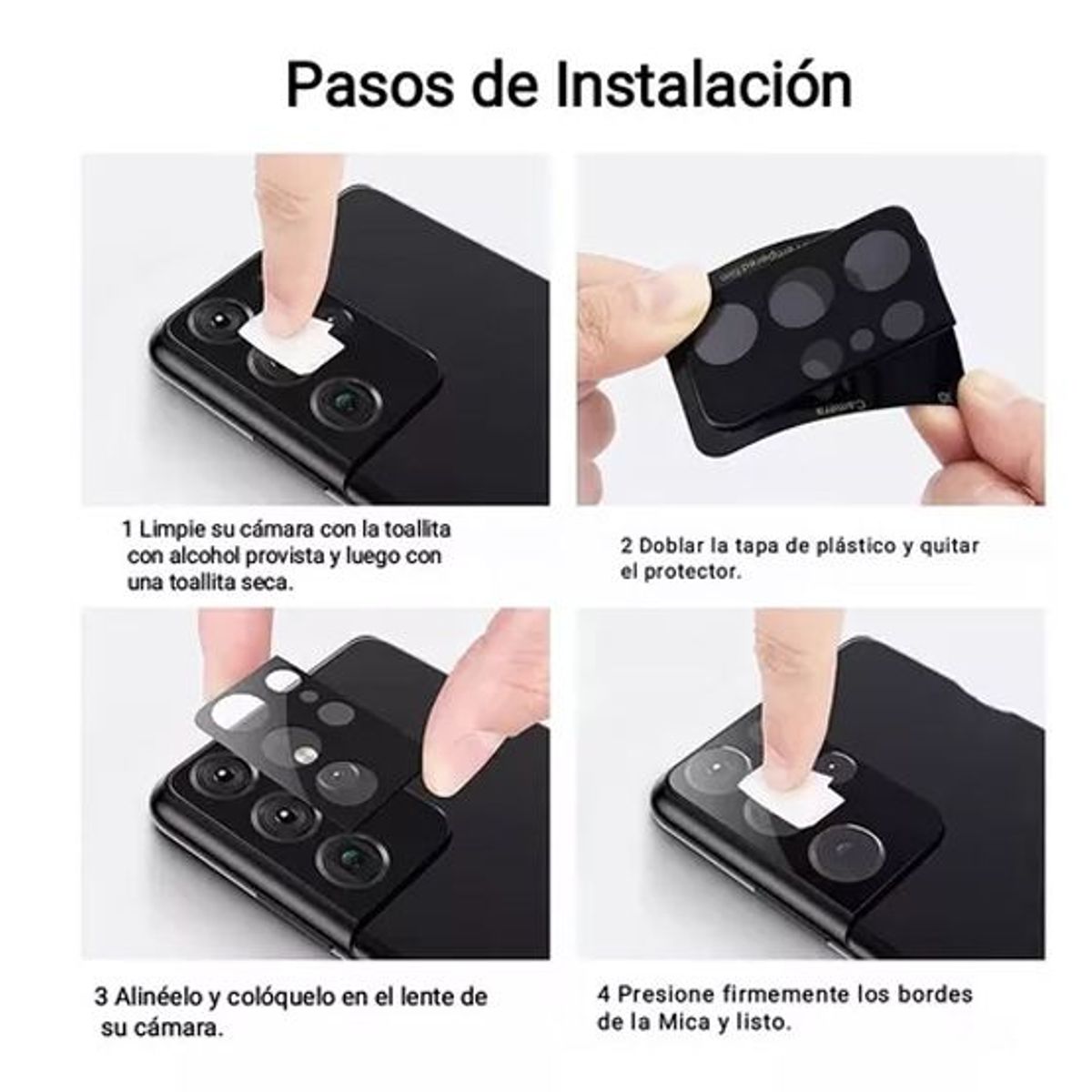 GENERICO - Pack X2 Micas Protector para Lente de Cámara iPhone 13 - Negro